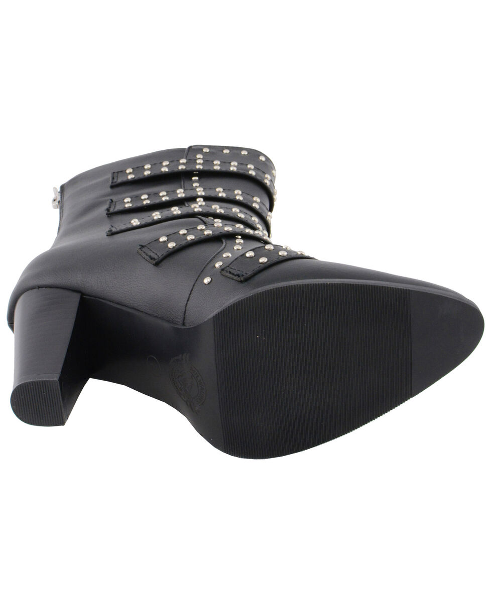 Milwaukee Performance Ladies Buckle-Up Black Boot W/ Studded Bling **MBL9428 